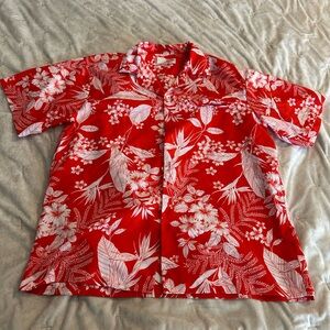 Vintage Red Floral Hawaiian Shirt